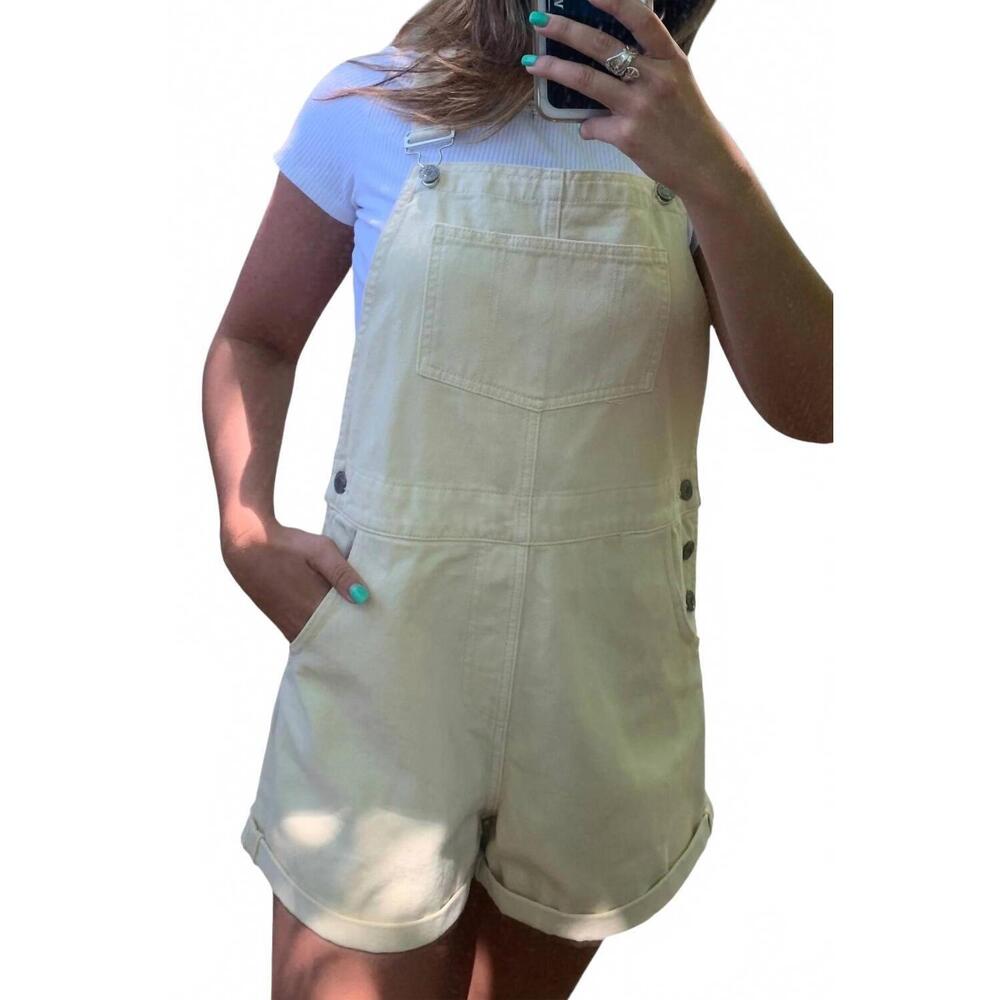 NEW BY TOGETHER buck denim overalls in cream